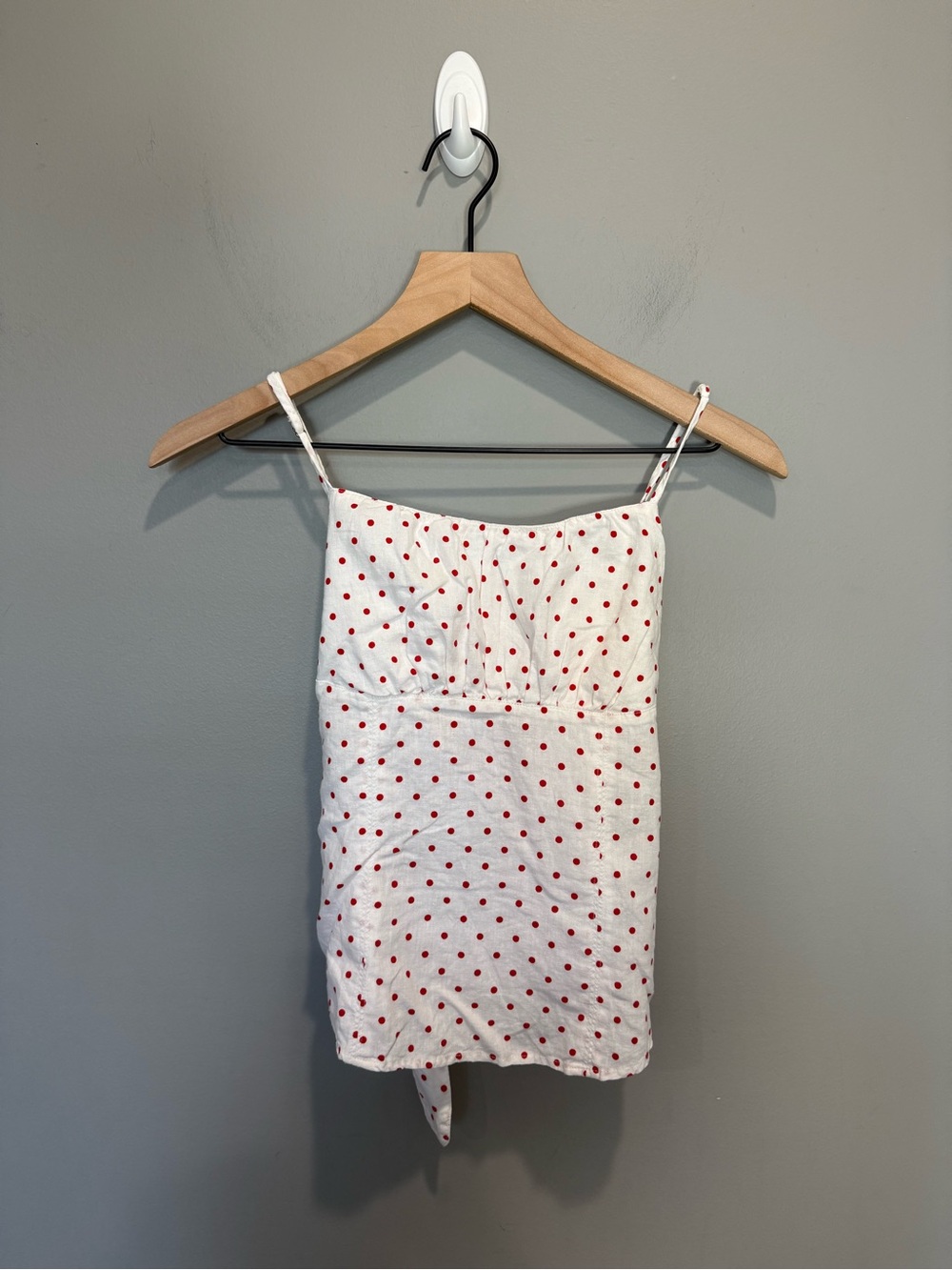 Maeve Anthropologie Sophia Red Polka Dot Cami Tank Top White Size 4